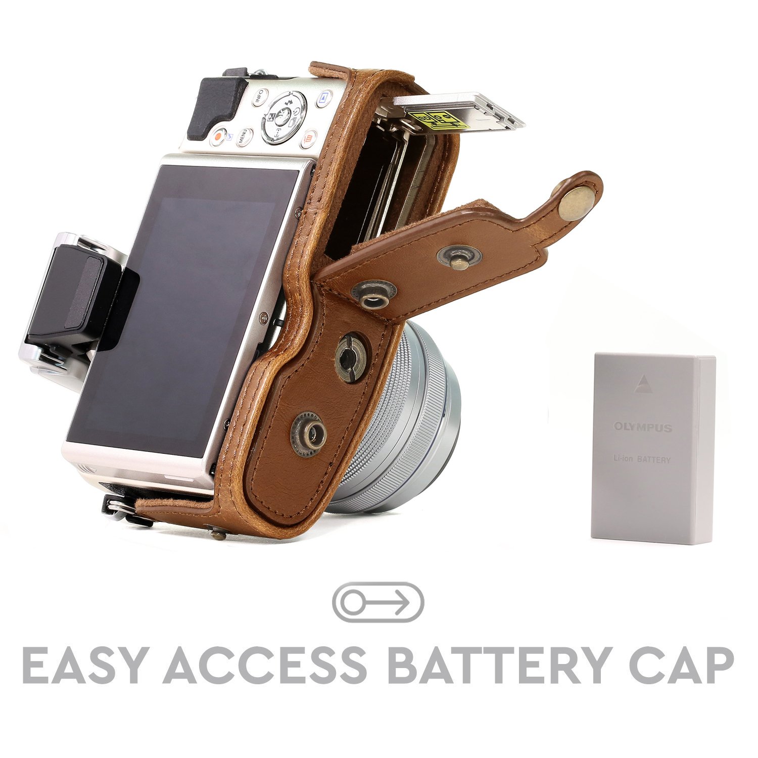 Amazon.com : Megagear Olympus Pen E-Pl8 Ever Ready Leather Camera